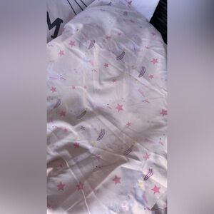 Pink Star Patterned Bedding Set twin bed